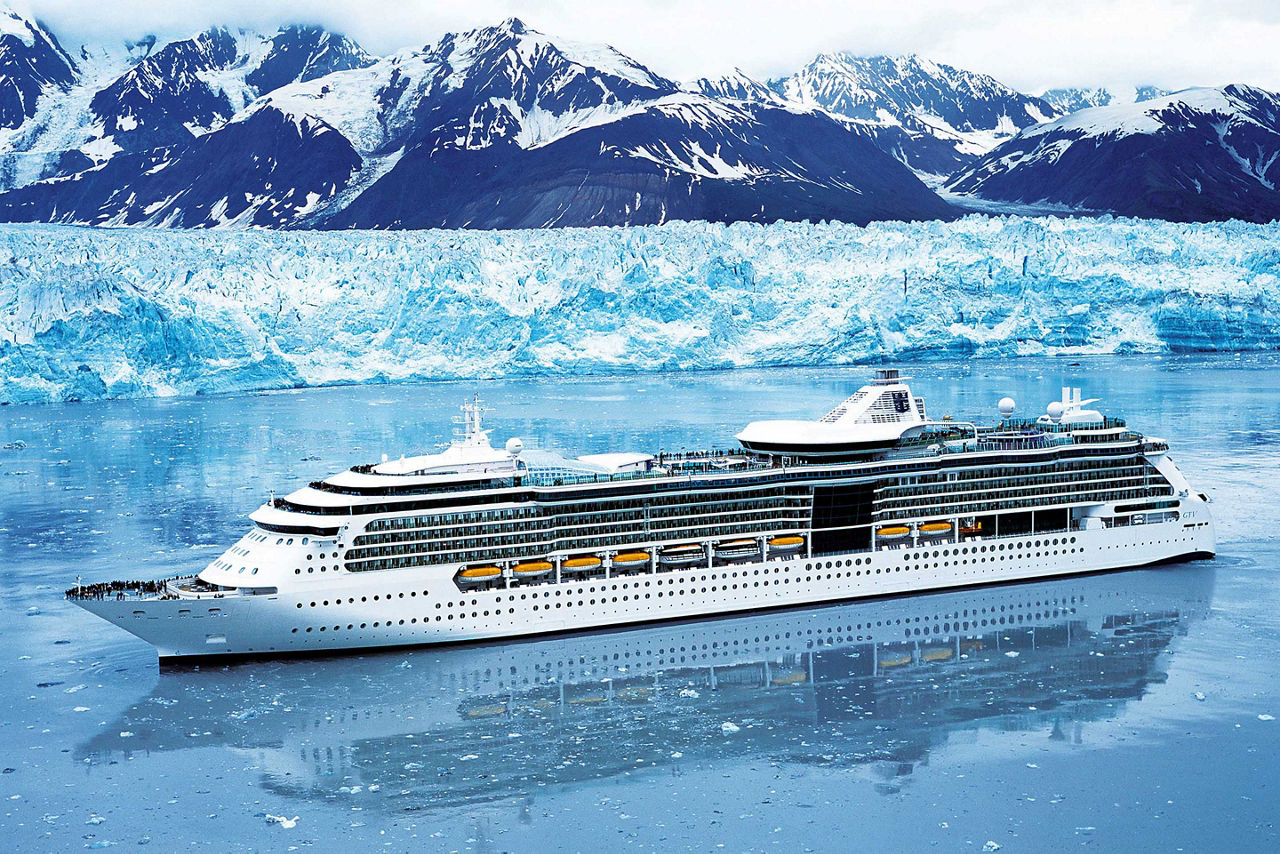 aerial,  ship, boat,  brilliance of the seas,  exterior,  Alaska,  Hubbard Glacier, radiance class, BR